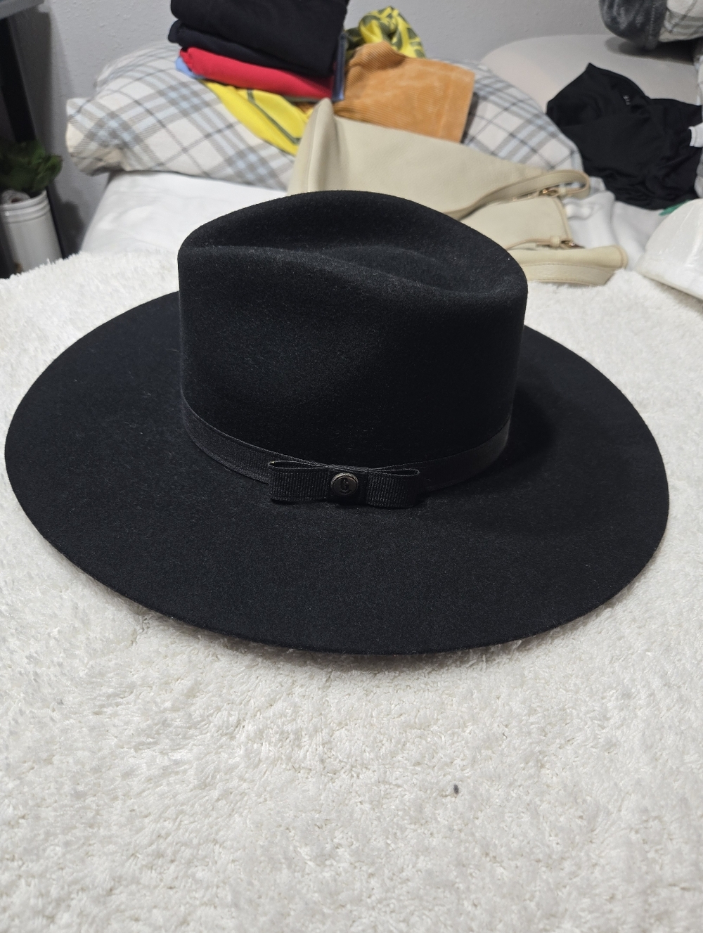 Rockin C Pinch Front Black Women's Hat Like New 100% Wool